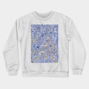 Moroccan Floral Lattice Arrangement - aqua / teal Crewneck Sweatshirt